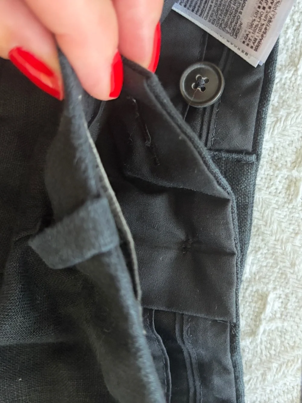 Women's 8 Banana Republic Black Linen Trousers Pleated Front